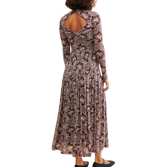 Rebecca Taylor Rochelle Fleur Pleated Maxi Dress Size Small Paisley Raisin Brown - Picture 2 of 11